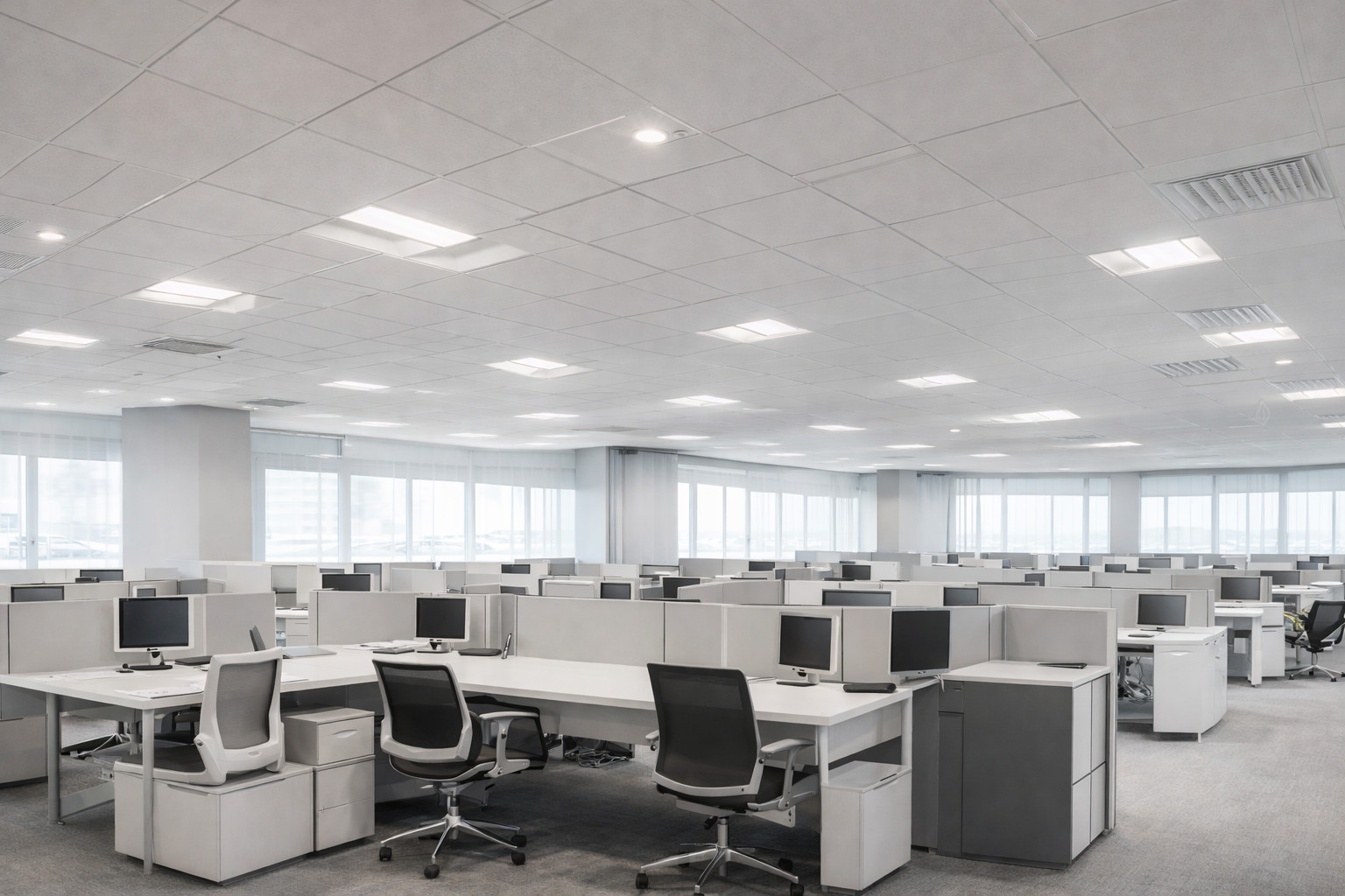 Commercial grid ceiling design